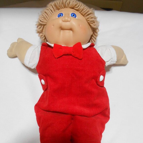 VTG 1984 CABBAGE PATCH KIDS DOLL SIGNED XAVIER ROBERTS 16" SOFT BODY RED OUTFIT - Picture 2 of 13